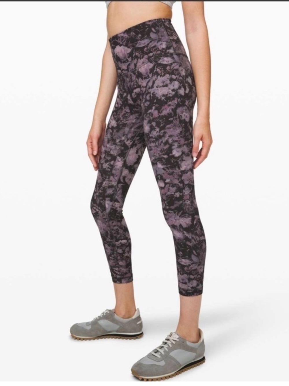 Lululemon Align Leggings 25"  Purple / Gray Floral Illusion Ice Size 4
